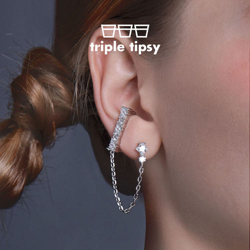 tripletipsy碎冰链条耳夹高级感