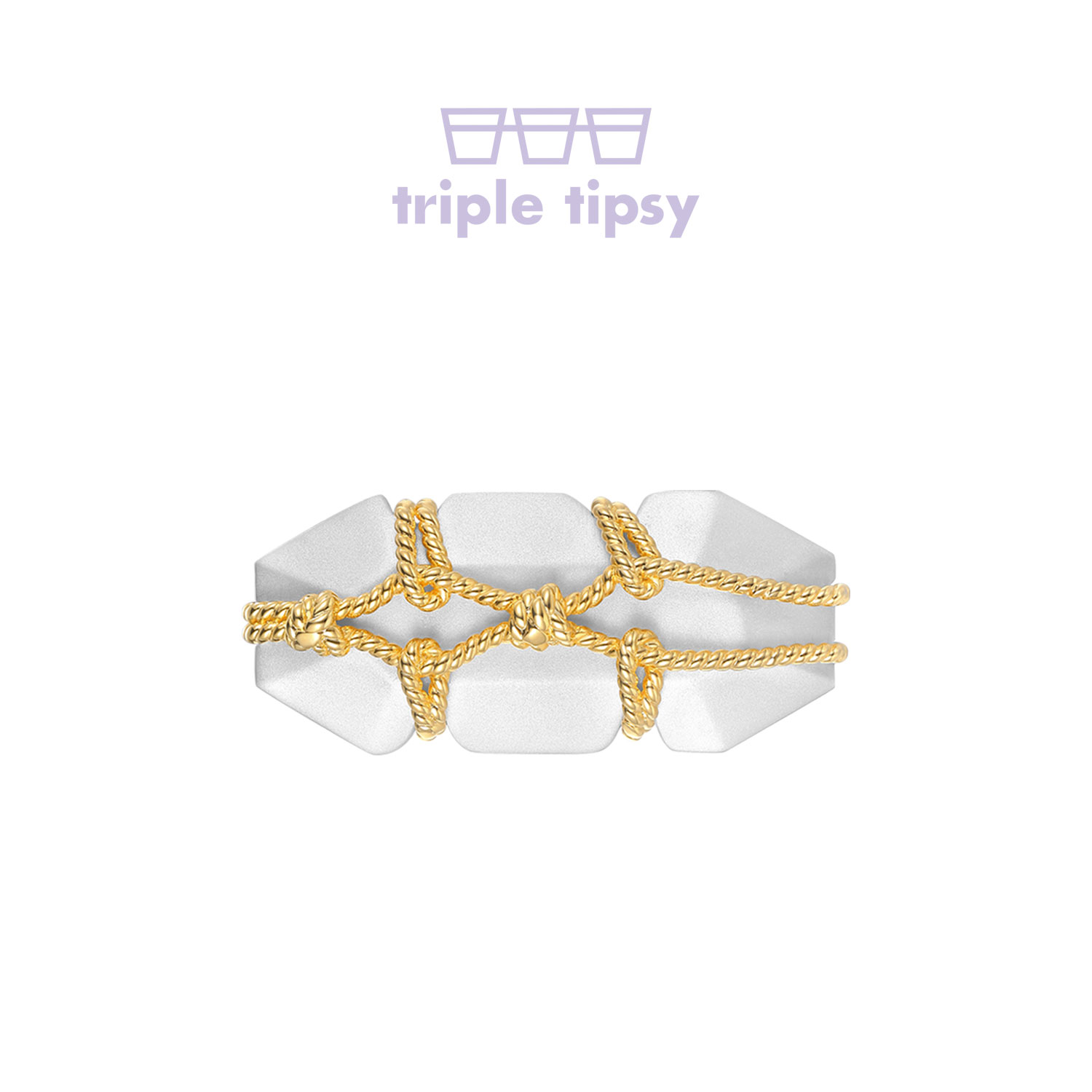 triple tipsy Dare You系列 绳结金属宝石拼色胸针