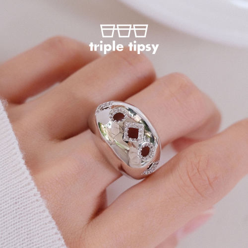 triple tipsy Crush系列 孵光戒指 蛋形夸张出片戒圈 原创设计