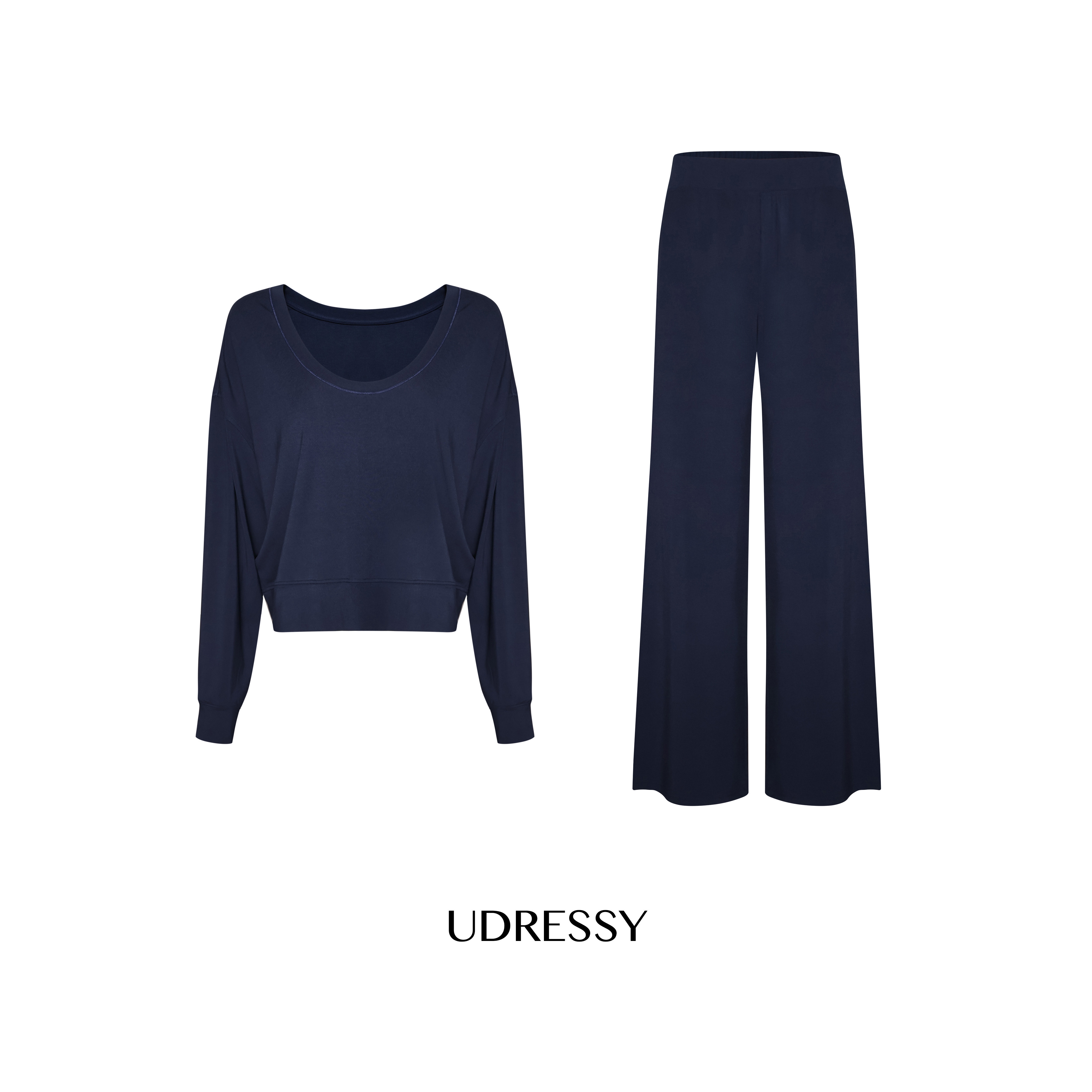 thumbnail for UDRESSY “面膜套装”自制春夏超舒适长袖漏肩长裤套装