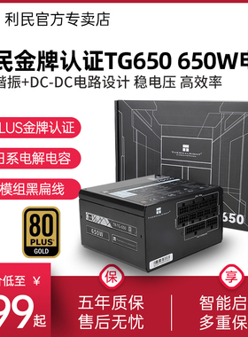 利民TG650W金牌全模组ATX3.0电源750W/850W全日系电解电容PCIE5.0