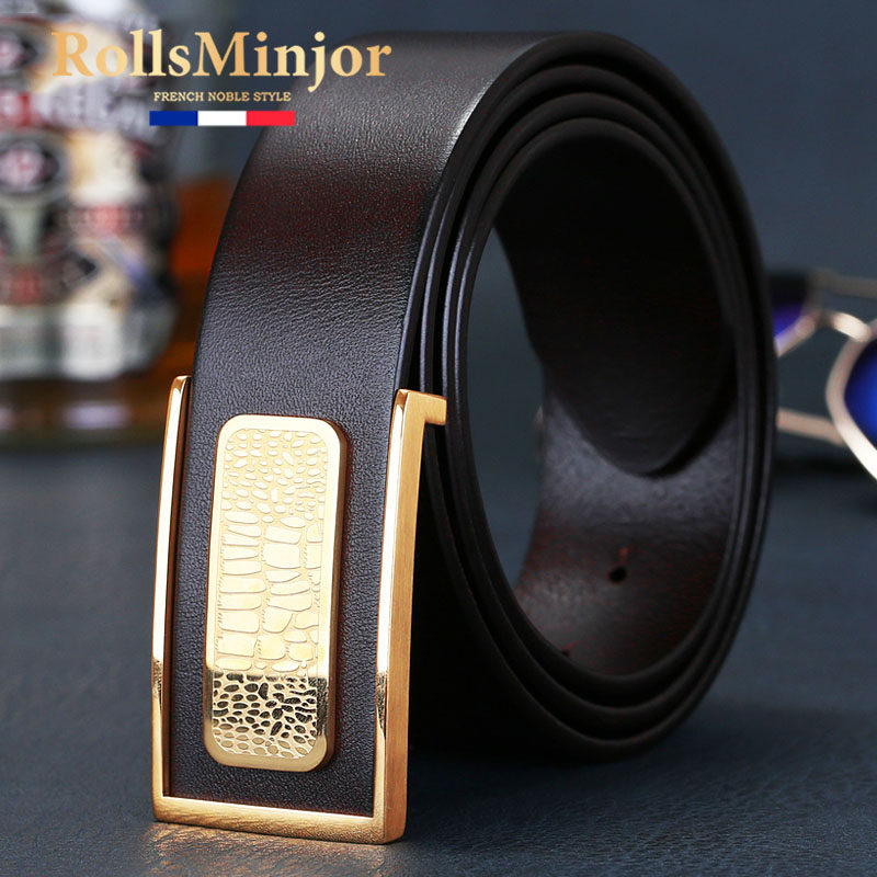 劳斯名爵男士皮带真皮正品高档品牌2023新款无夹层光面平滑扣腰带