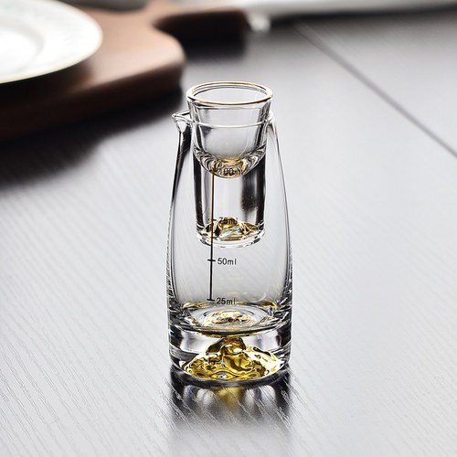 金山白酒杯水晶玻璃分酒器一口杯