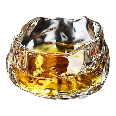 茶杯玻璃日式异形不规则白清酒杯