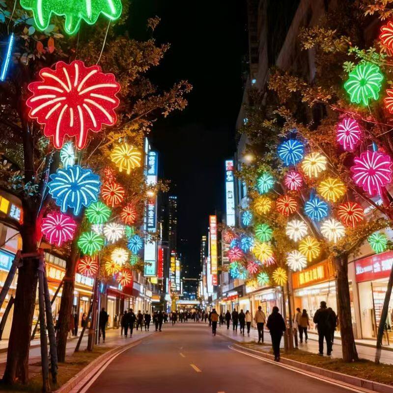LED霓虹烟花灯户外防水挂树