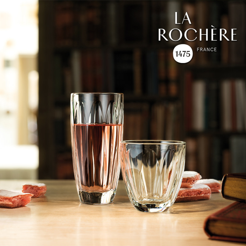 法国la rochere设计玻璃杯 boudoir法式透明果汁杯水杯冷萃咖啡杯