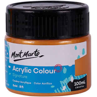 蒙玛特 金色丙烯颜料100ml佛光金300ml大瓶防水金色颜料银色金属色颜料荧光绘画墙绘用DIY手绘鞋子石头