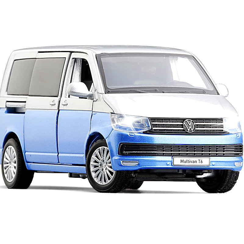 jkm1:32 大众迈特威商务面包车合金车模六开减震转向声光模型玩具