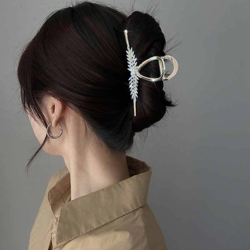麦穗抓夹发量少发夹女后脑勺鲨鱼夹发卡头饰新款头发高端夹子金属