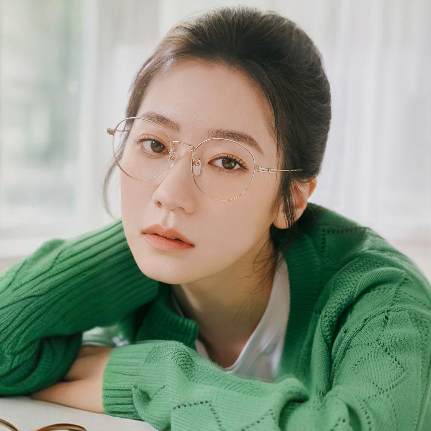 JillStuart男女款钛合金圆形眼镜