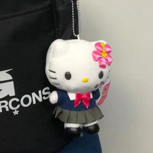 hello kitty毛绒公仔玩偶hallo挂件女生包包挂饰黑皮KT猫 小饰品