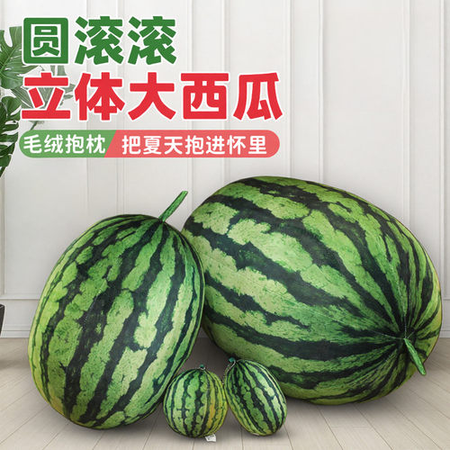 立体球形西瓜抱枕毛绒玩具