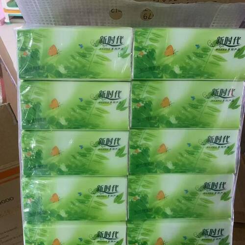 新时代(10包装)加量加厚丝柔100%原生桨制造抽纸450张4层