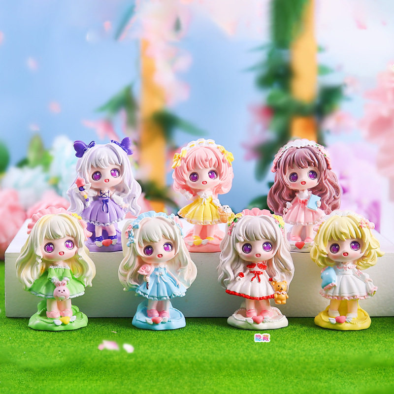蔷薇花园盲盒2024新款女孩卡通少女心女孩手办女生摆件玩具小公仔
