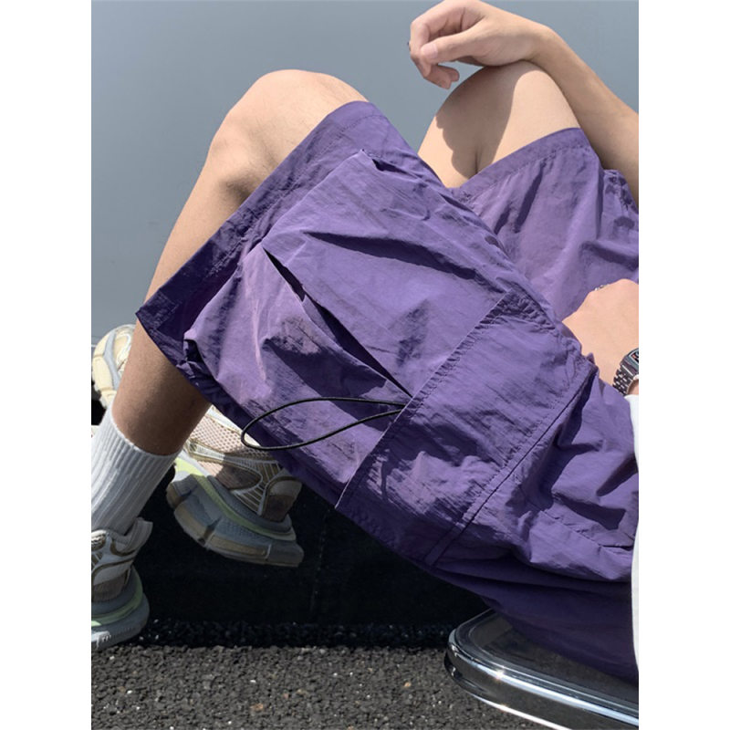美式紫罗兰工装短裤男款夏季