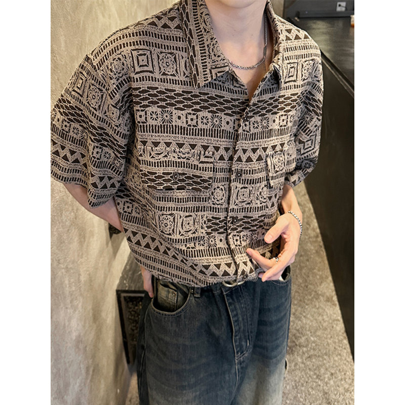 Vintage古巴领复古短袖衬衫