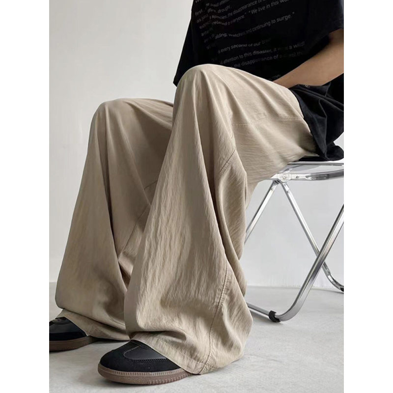 垂感褶皱冰丝速干西装裤