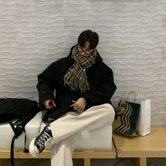 布客行  韩版设计感牛角扣加厚外套男2023秋季新品高级感短款大衣