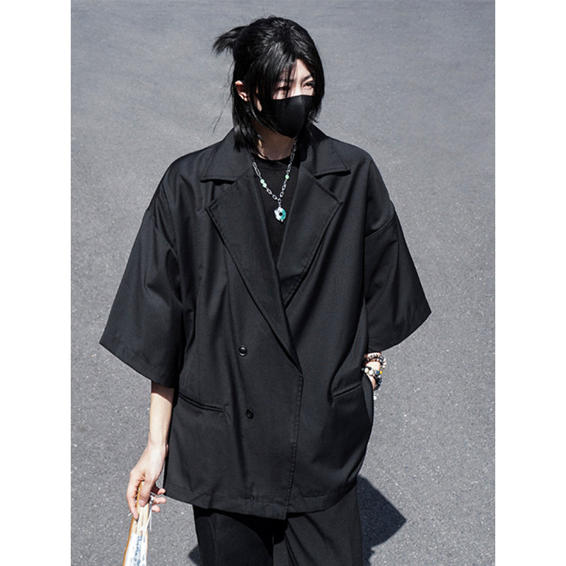 意式那不勒斯落肩短袖西服外套