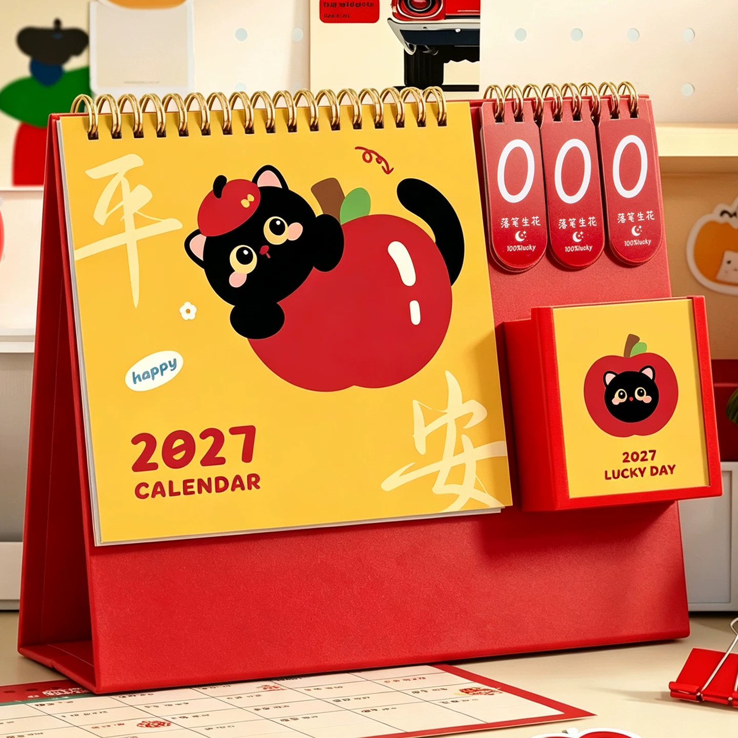 2027新款卡通手账台历定制图片
