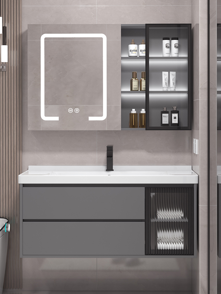 杉太浴室柜组合小户型一体面盆镜简约卫生间洗漱台智能陶瓷洗手盆