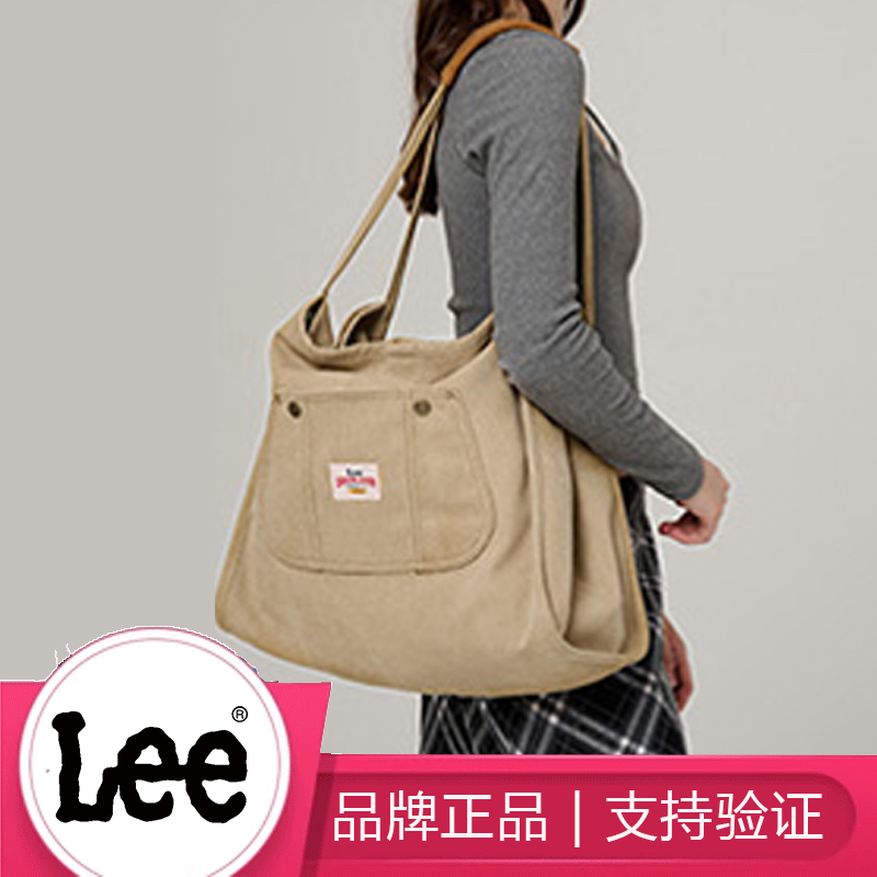 Lee 牛仔帆布托特包腋下包单肩手提通勤包女大学生上课包帆布包