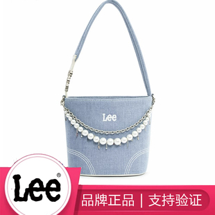 正品 牛仔帆布水桶包托特包女单肩手提腋下斜挎通勤包 Lee新款