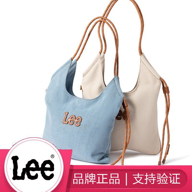 Lee 新款牛仔帆布托特包腋下包单肩手提斜挎通勤女秋千包帆布包图片