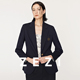 zezi美丽诺羊毛外套女春秋针织贴袋通勤西装 印度丝胸章高级感西服