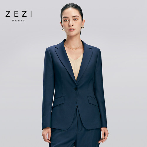 zezi进口羊毛商务西装套装女职业