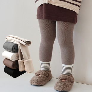 儿童裤 加厚宝宝大PP长裤 袜女童纯棉保暖外穿 秋冬季 婴儿加绒打底裤