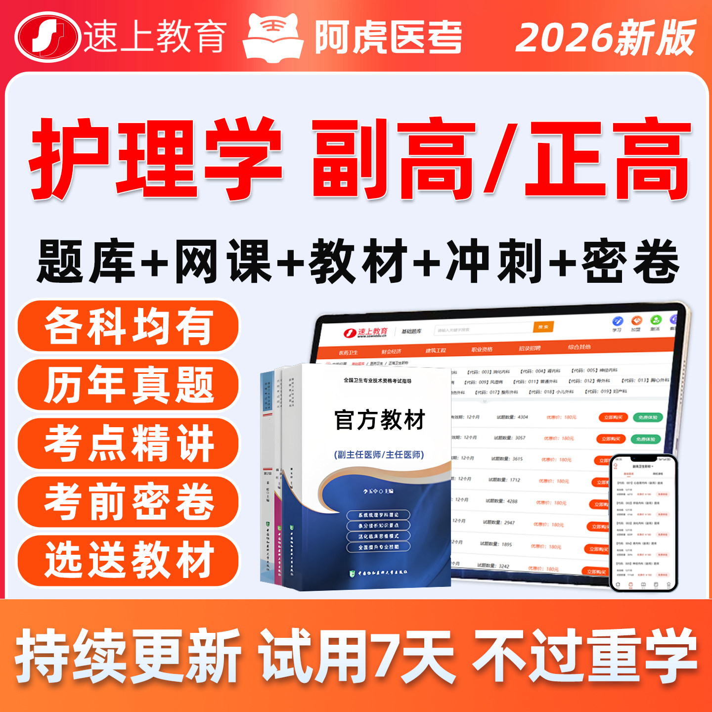 2026年护理学副高正高副主任护师高级职称内科外科儿科妇产科中医社区急救护理护士考试历年真题库人卫版电子资料刷题试卷三色笔记