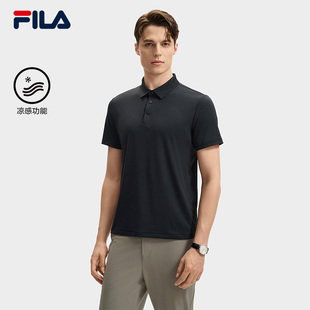 新款 FILA 2025夏季 斐乐凉感翻领短袖 商务休闲运动透气T恤 POLO衫