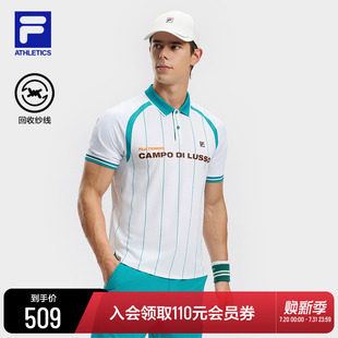新款 FILA 2025夏季 斐乐官方男子针织短袖 网球运动基础上衣 POLO衫