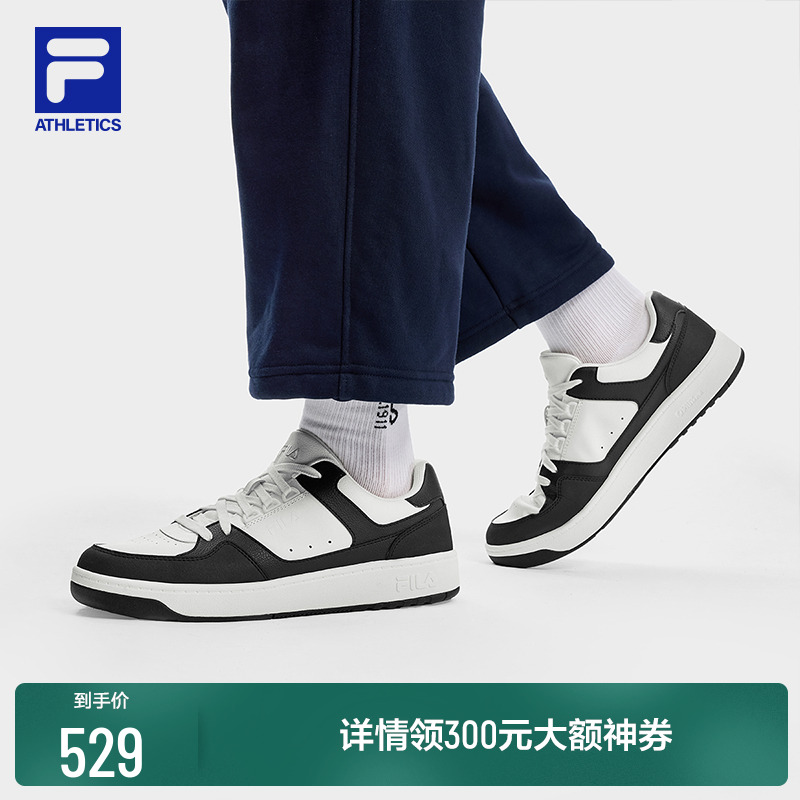 FILA 斐乐官方男鞋TARGA 1+网球生活鞋圆盾鞋板鞋休闲通勤小白鞋