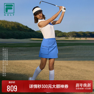 新款 斐乐官方高尔夫女士梭织裙2025秋季 半身短裙 FILA 何沐妮同款
