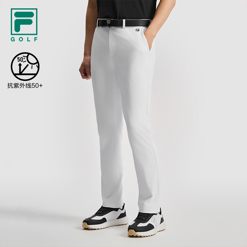 防晒丨FILA 斐乐高尔夫官方男裤梭织长裤夏季休闲裤子直筒运动裤