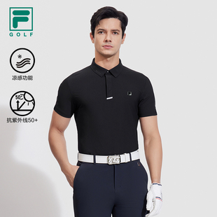 高尔夫运动防晒上衣 FILA GOLF斐乐男子针织短袖 POLO衫 2025夏新款