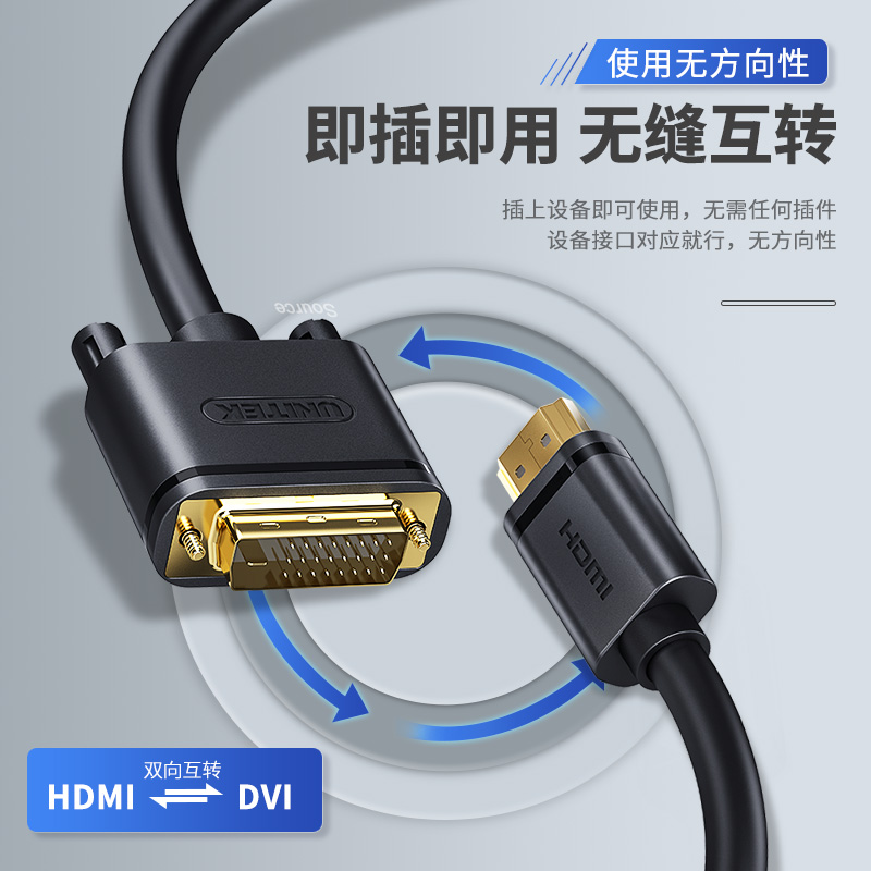 DVI转HDMI线 适用于HDMI分屏器