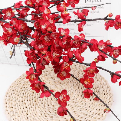 仿真梅花仿真腊梅红梅花樱花假梅花绢花假花室内客厅插花干花