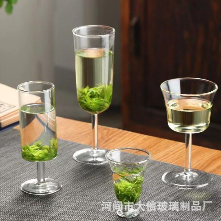 新款猴魁杯绿茶白茶杯创意玻璃茶具贵妃壶仿宋执壶套装杯子