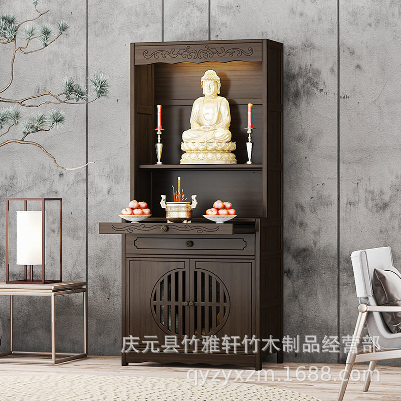 佛龛新中式立柜财神爷柜子供奉神台家用供桌香案菩萨佛像观音橱柜
