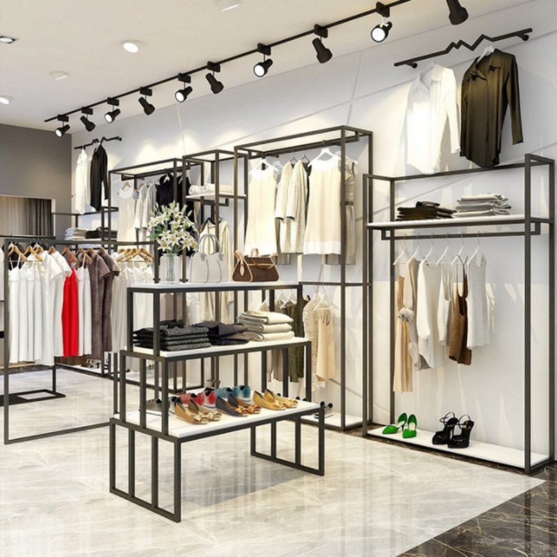 服装店展示架落地式男装挂衣架组合女装装修设计陈列货架收纳
