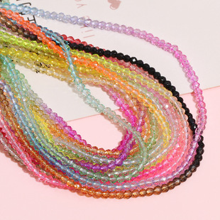 3mm玻璃渐变多色水晶烤漆散珠子手串项链手工制作diy串珠材料