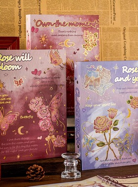 玫瑰同学录小学生六年级毕业成长纪念册2026新款高颜值男孩通讯录复古文艺女生不撞款可拆卸简约ins风留言本