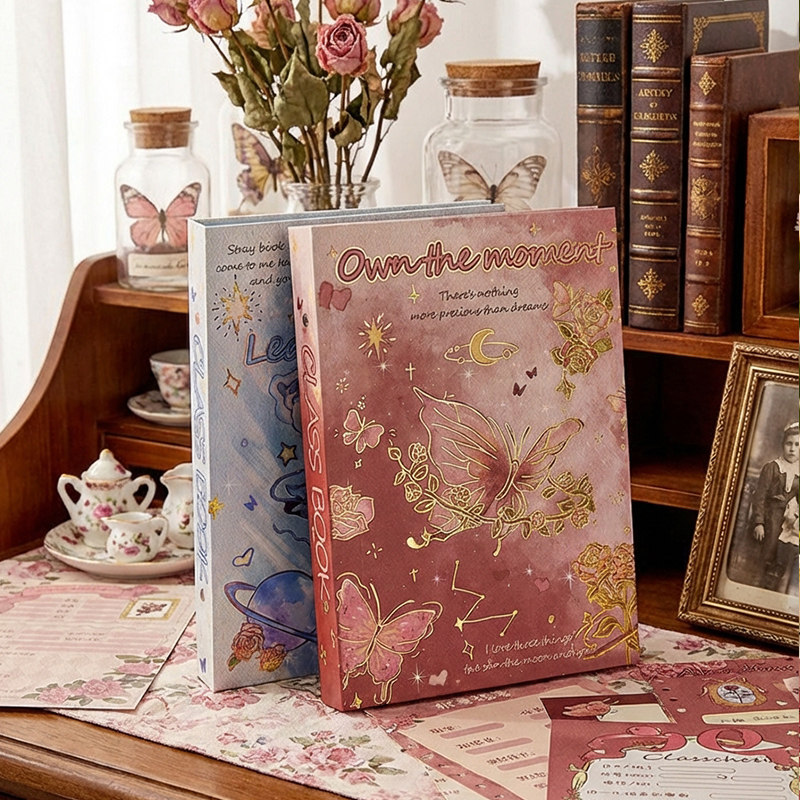 复古梦幻蝴蝶同学录小学生六年级新款高颜值活页本毕业纪念册女生男生通讯录高级感ins风创意初中生留言册本