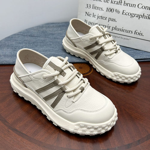 真皮透气休闲鞋女跑步鞋大码单鞋