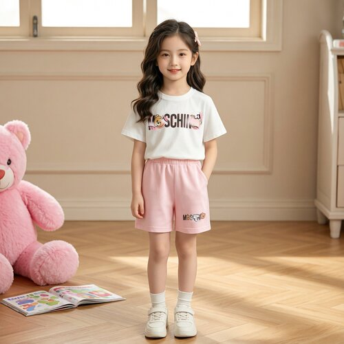 2026女童夏季纯棉套装粉色夏天凉快套装儿童衣服透气宝宝夏季衣服