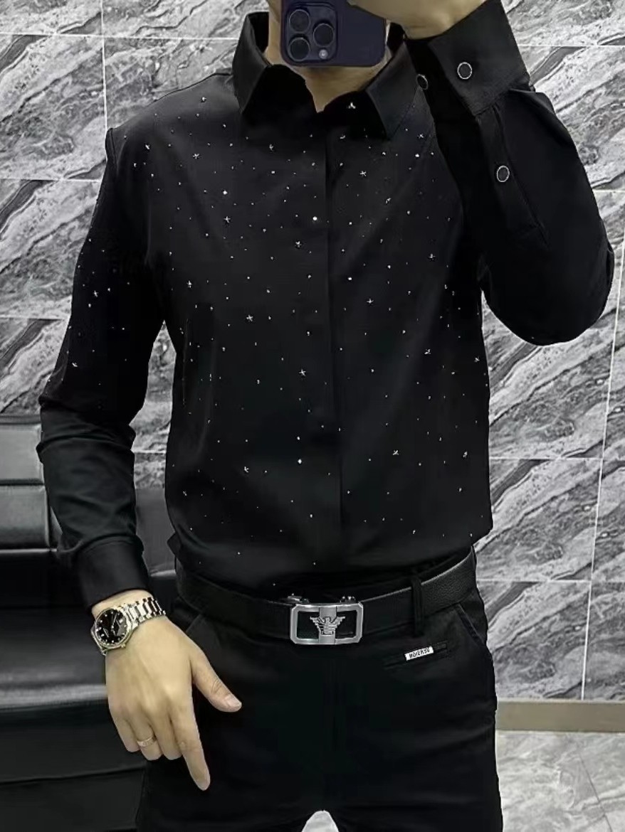 春季男士时尚百搭长袖衬衫