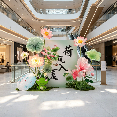 中秋节布置装饰场景商场夏季美陈